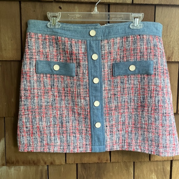 House of Harlow 1960 Maje Jenise Tweed Mini Skirt Preppy Academia Women's 12 - Picture 2 of 10